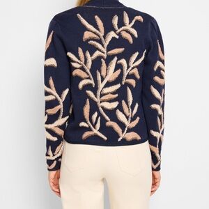 Nic & Zoe Midnight Fern Tufted Knit Cardigan